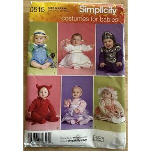 Simplicity Babies' Baby Infant Child Costume Pattern 0515 Size XS-L Cut Complete